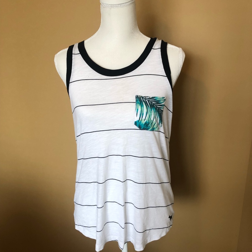 Victoria’s Secret PINK striped palm leaf tank